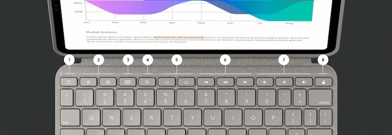 Pouzdro na tablet Logitech Combo Touch na Apple iPad Pro 12.9" (5. gen.) US béžové Pouzdro na tablet Logitech Combo Touch na Apple iPad Pro 12.9" (5. gen.) US béžové