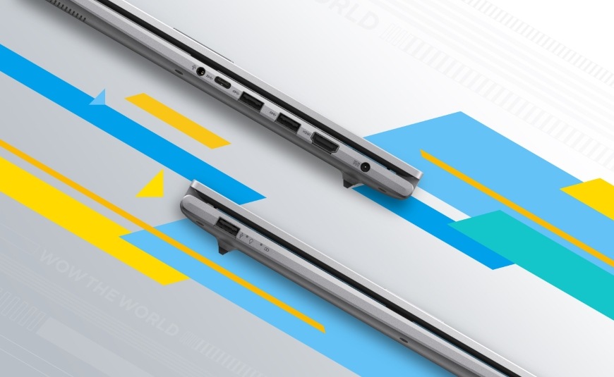 Detail stran laptopu Asus Vivobook 15 s bohatou nabídkou portů