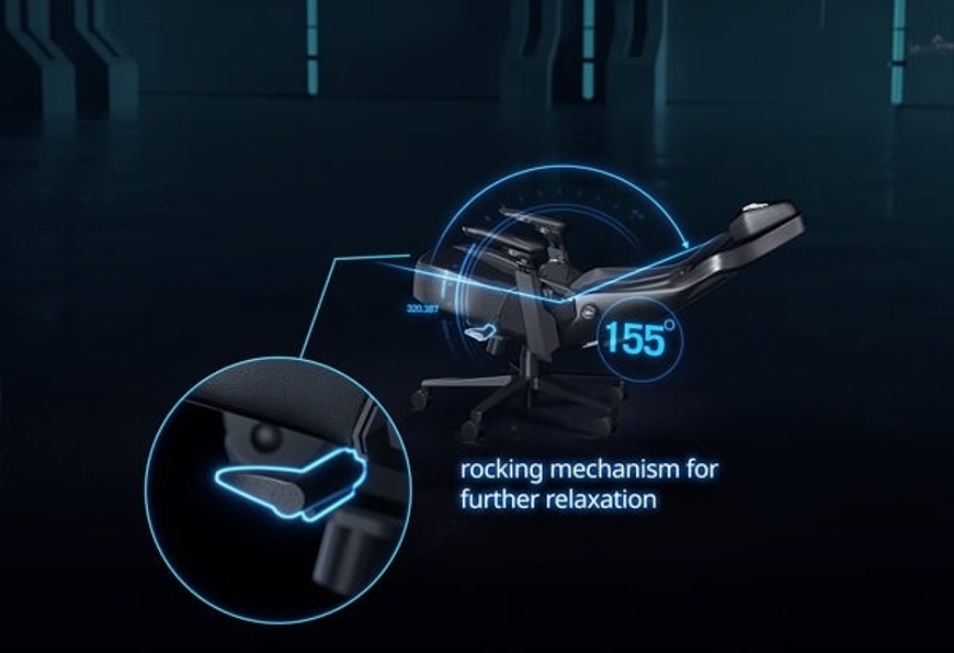 Herní židle Asus ROG Courser Core černá barva Náklon opěradla až 155° s houpacím mechanismem