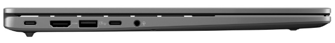 Notebook Asus Vivobook S14 šedý Boční panel ASUS Vivobook S14 s USB-C, HDMI a 3,5mm konektorem