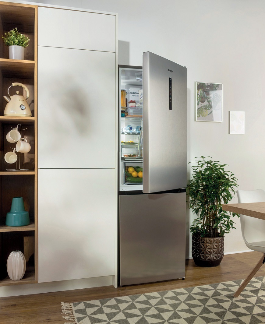 Beznámrazová chladnička s mrazákem Gorenje NRK620CA2XL4, nerezová, MultiFlow 360°