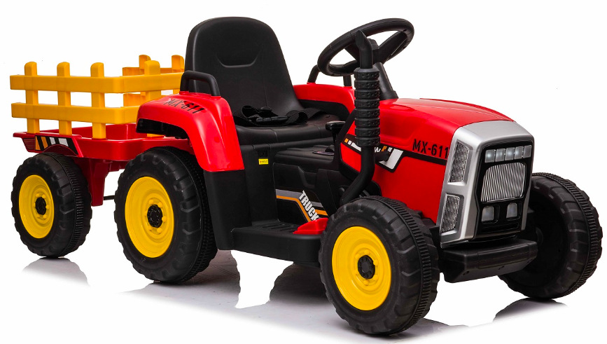 Elektrický traktor Beneo Workers s vlečkou červený