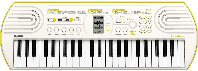 Elektronické klávesy Casio SA 80 bílá/zelená Elektronické klávesy Casio SA 80