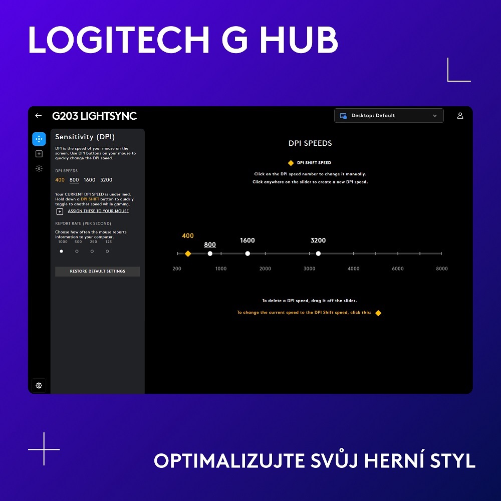 Myš Logitech G102 Lightsync fialová