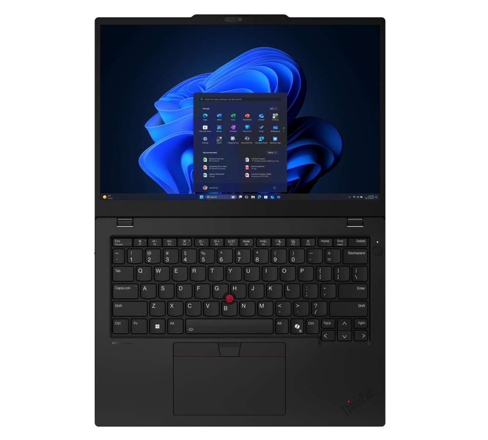 Notebook Lenovo ThinkPad L13 Gen 6 černý Notebook Lenovo ThinkPad L13 Gen 6 otevřený na 180° zepředu