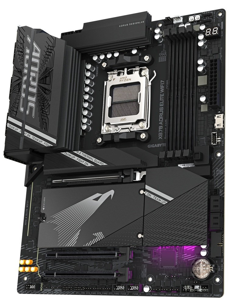 Základní deska Gigabyte X870 A ELITE WIFI7 s podporou moderní bezdrátové konektivity, černá barva