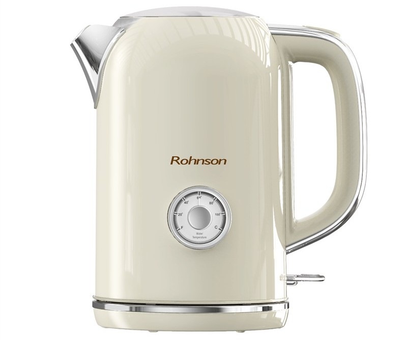 Rychlovarná konvice Rohnson R-7717, 1,7 l béžová Rychlovarná konvice Rohnson R-7717 obsahuje vestavěný teploměr