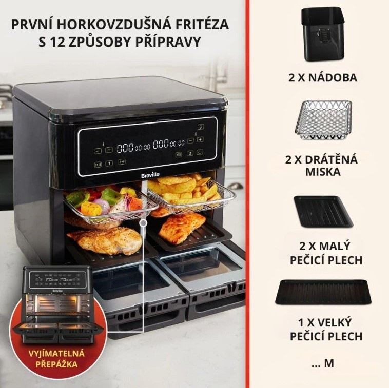 Fritéza horkovzdušná Breville VDF130X-01 černá Fritéza horkovzdušná Breville VDF130X-01 černá