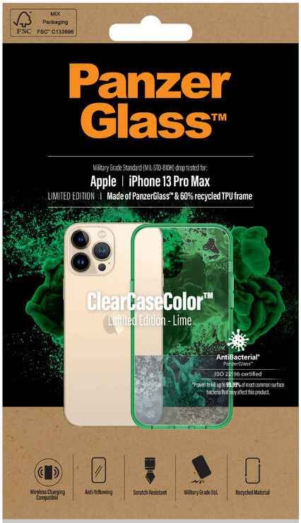Kryt na mobil PanzerGlass ClearCaseColor na Apple iPhone 13 Pro Max zelený/průhledný