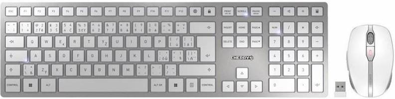 Klávesnice s myší Cherry DW 9100 SLIM  CZ+SK stříbrná/bílá