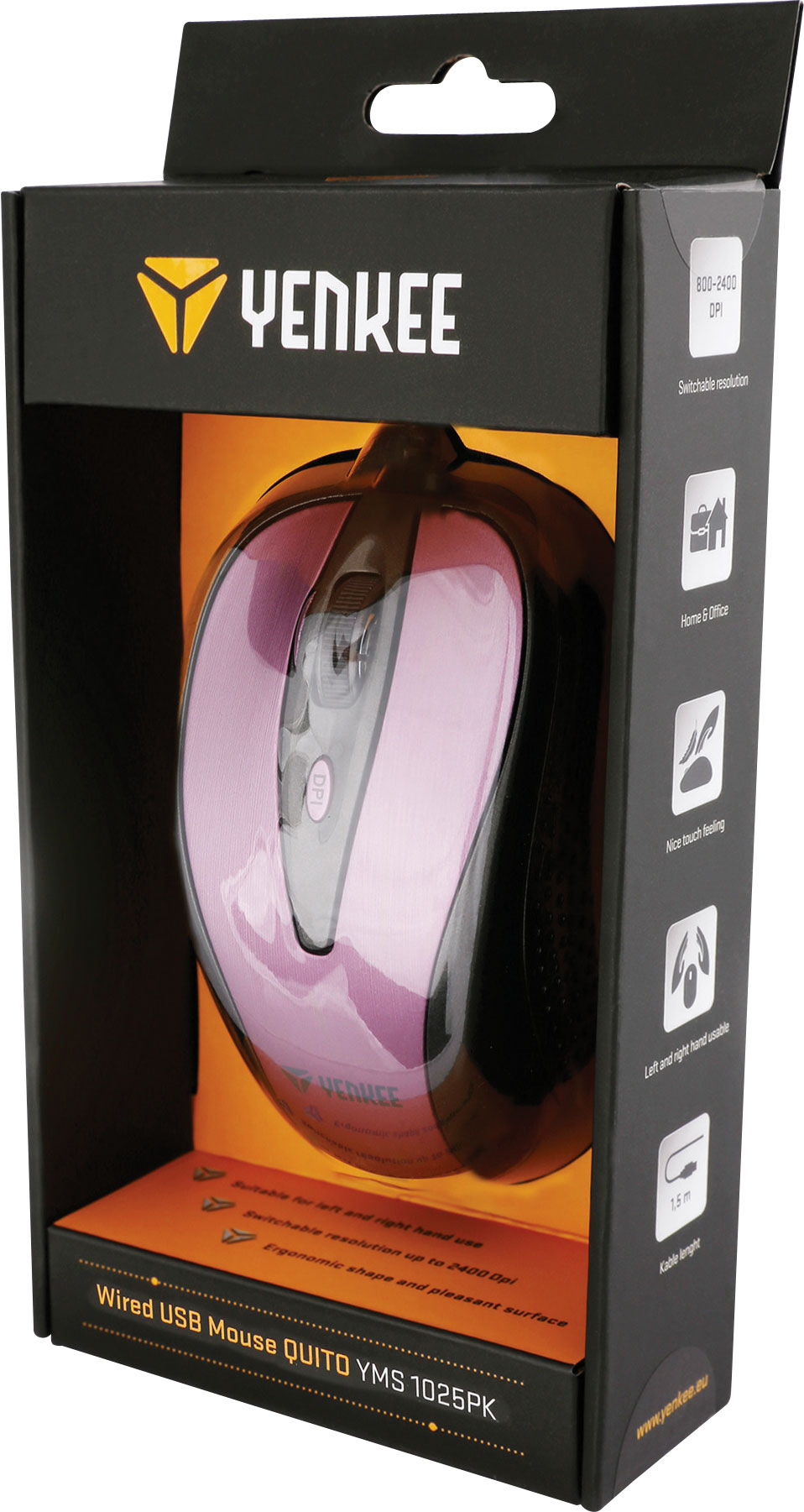 Myš YENKEE YMS 1025PK USB Quito růžová YENKEE YMS 1025PK USB Quito