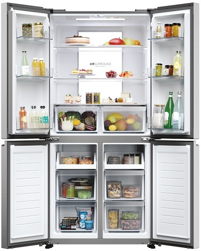 Americká lednice Haier HCR7818DNMM stříbrná
