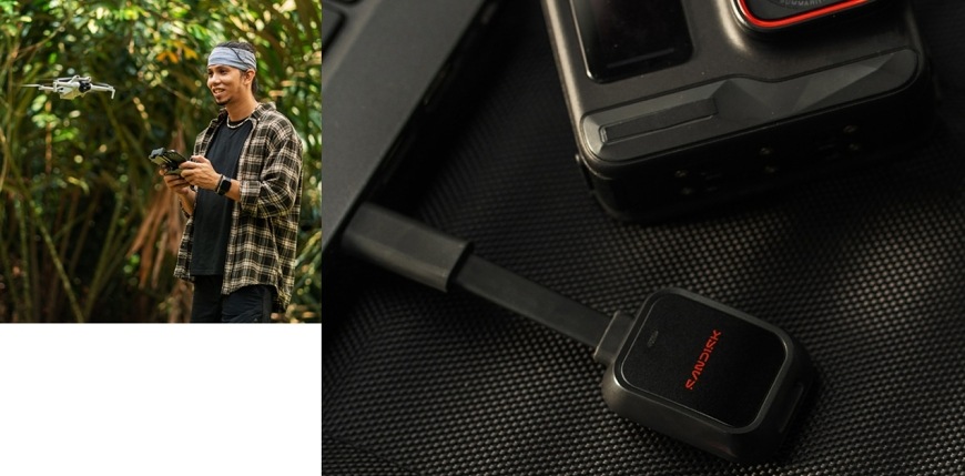 MicroSD karta SANDISK Extreme PLUS použitá s dronem