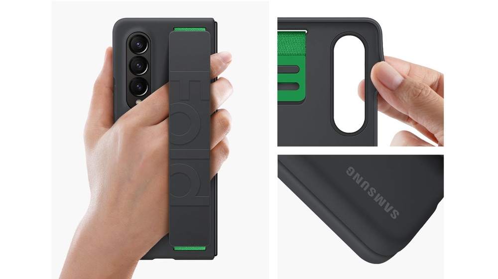 Kryt na mobil Samsung Galaxy Z Fold4 Silicone cover with strap bílý
