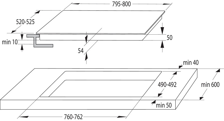 Indukční varná deska Gorenje GI8432BSCWF, černá, rozměry pro zabudování