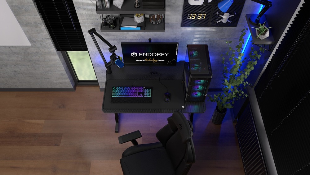 Herní stůl ENDORFY Atlas S Electric Dark Wood hnědý Odolným provedením nabízí stůl ENDORFY Atlas S Electric nosnost až 50 kg