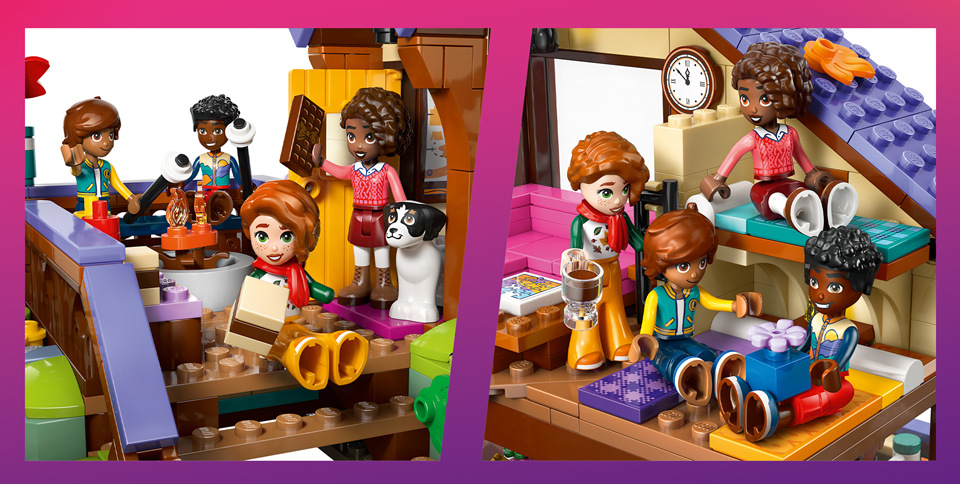 Stavebnice LEGO® Friends 42705 Útulná chata v podzimním lese Aplikace LEGO Builder zpřehlední stavění krok za krokem a pomůže dětem prohlížet hotovou chatu, kterou lze také vystavit.