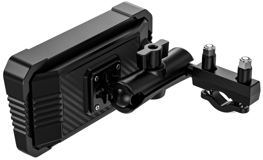 Zadní strana MOTO displej NAVITEL MS850 DUAL s držákem pro montáž na řídítka