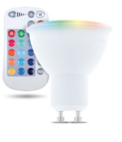 Žárovka LED Forever bodová, GU10 RGB 5W s dálkovým ovládáním