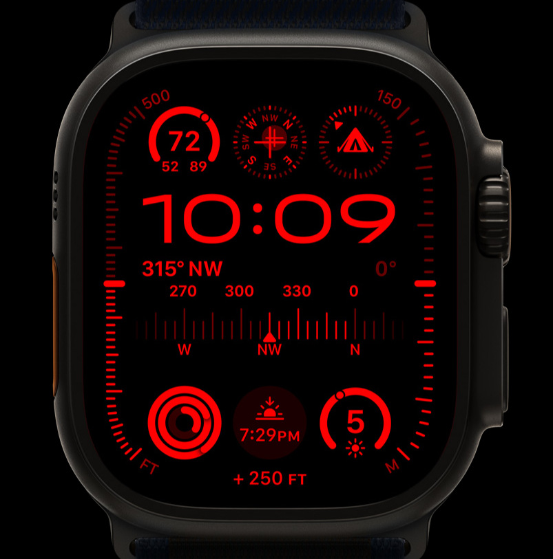 Chytré hodinky Apple Watch Ultra 2 GPS + Cellular, 49mm pouzdro z titanu - modrý oceánský řemínek