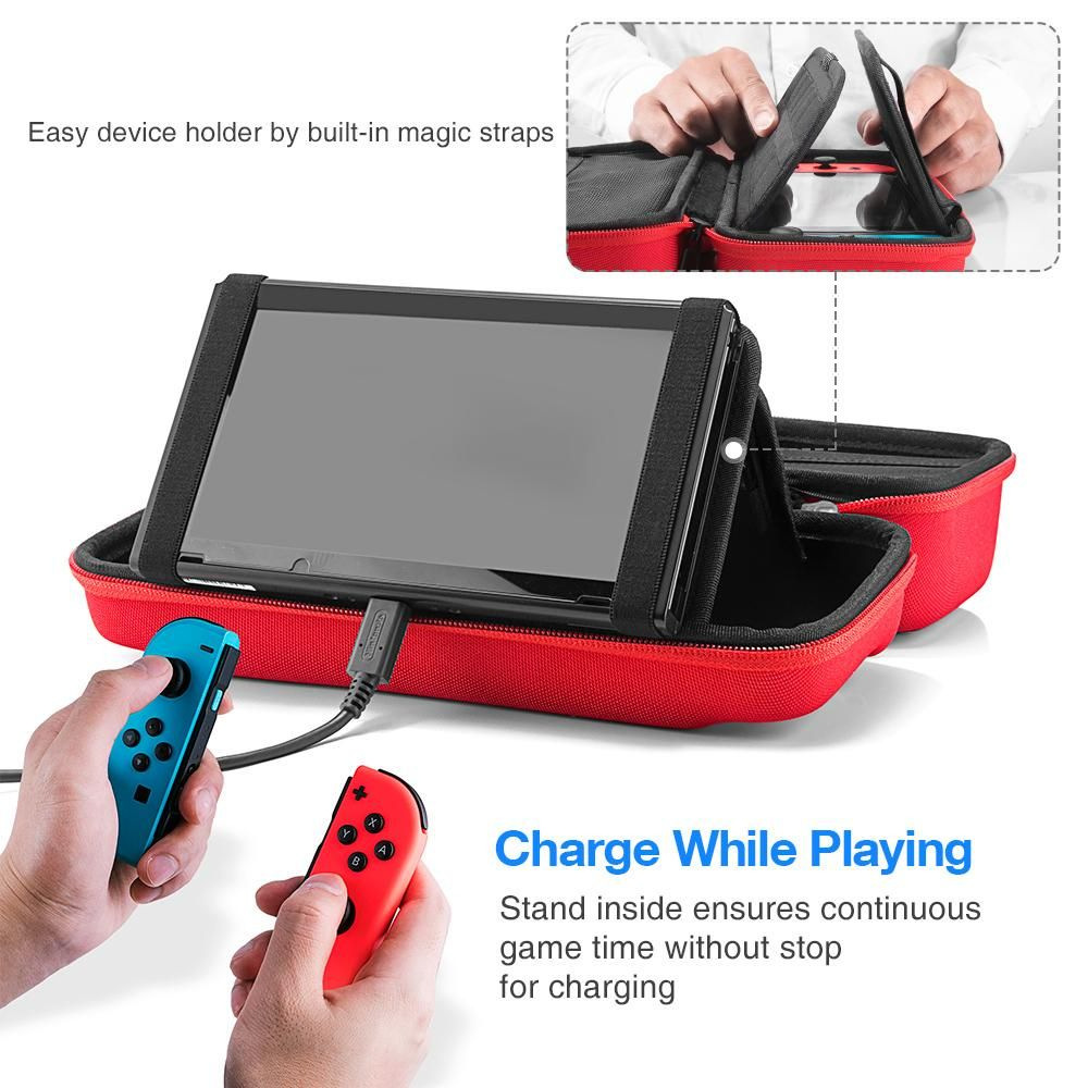 Pouzdro tomtoc Travel Case - Nintendo Switch - červené