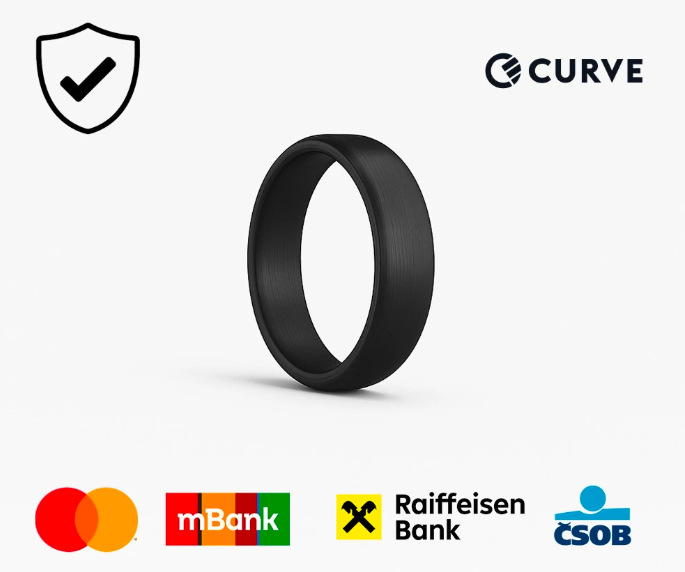 Platební prsten Carneo Pay Ring velikost 10 (20 mm) černý Carneo Pay Ring podporuje i službu Curve