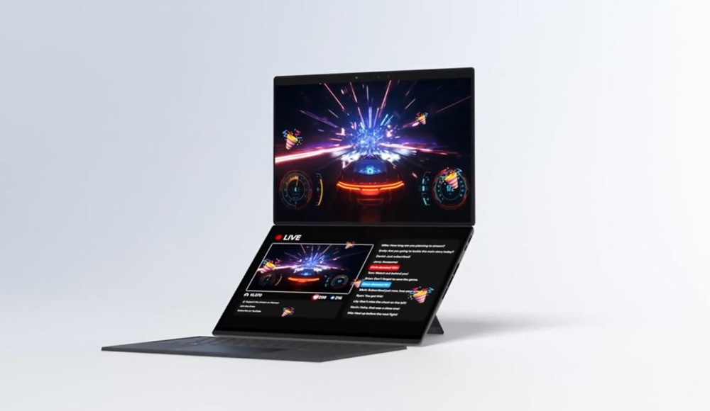 Detail OLED displeje notebooku Asus Zenbook Duo (2026)