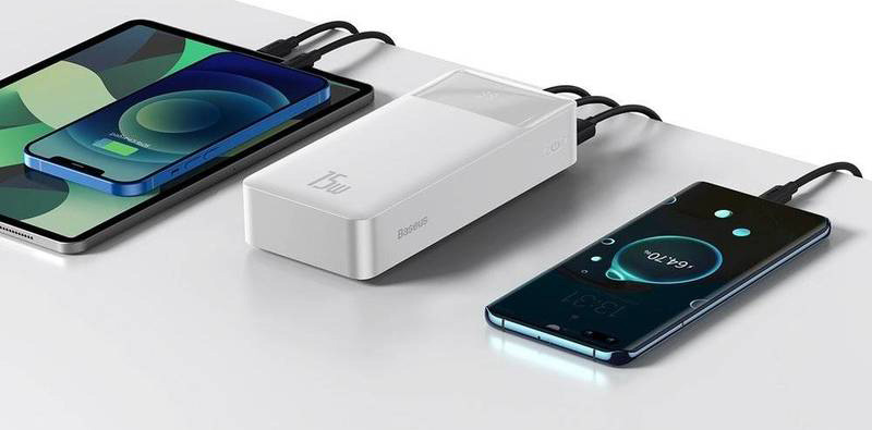 Powerbanka Baseus Bipow 30000mAh 15W bílá Powerbanka Baseus Bipow 30000mAh 15W bílá