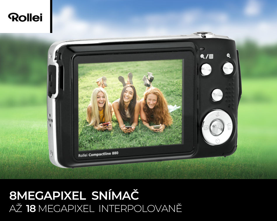 Digitální fotoaparát Rollei Compactline 880 černý/stříbrný