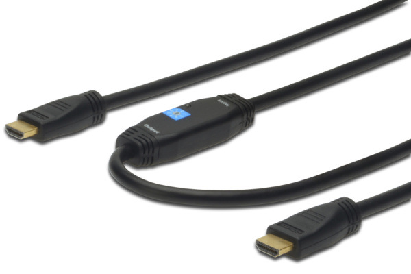 Kabel Digitus HDMI 1.4, 15m, ethernet, aktivní zesílení černý