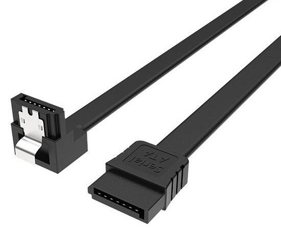 Kabel AKASA SATA 50cm 90° černý