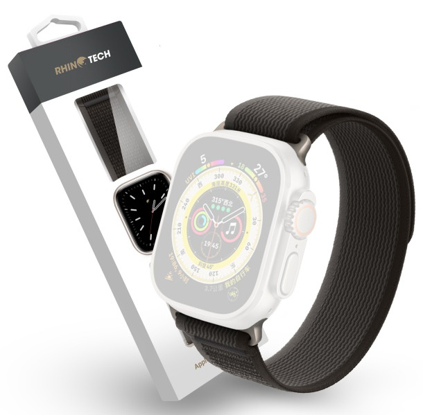 Řemínek RhinoTech Ultra Wild Trail na Apple Watch 42/44/45/49 mm černý/šedý