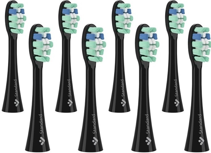 Náhradní hlavice TrueLife SonicBrush Clean-series heads Standard black 8 pack pro sonické kartáčky