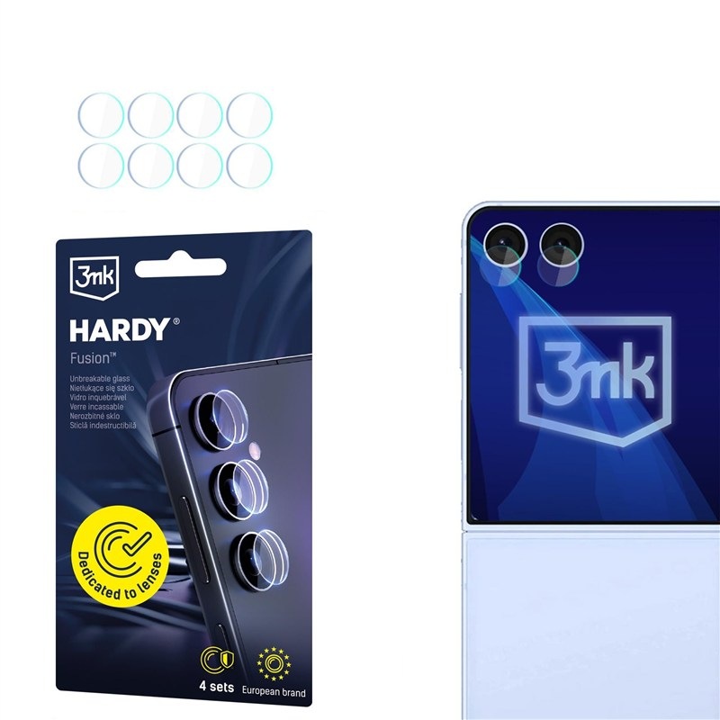 Ochranné sklo čočky fotoaparátu 3mk Samsung Galaxy Z Flip 7 - Hardy Fusion Lens Protection - průhledné