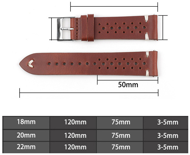 Řemínek RhinoTech univerzální Genuine Leather Quick Release 20mm černý