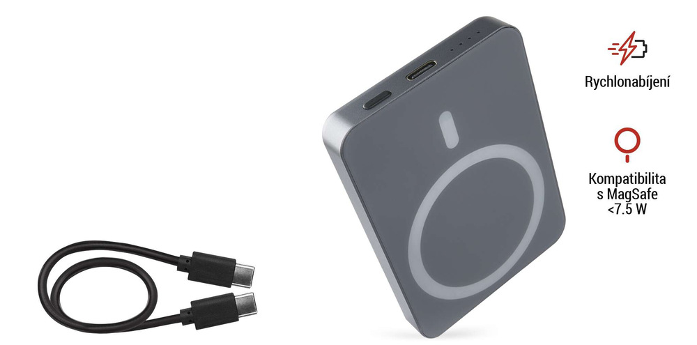 Powerbanka EMOS WI 522, 5 000 mAh, 20 W+Wireless modrá
