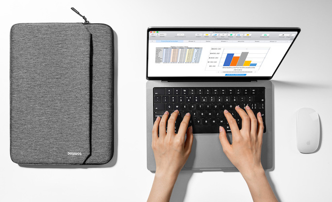 Pouzdro na notebook tomtoc Sleeve - 13" MacBook Air / 14" MacBook Pro - šedé