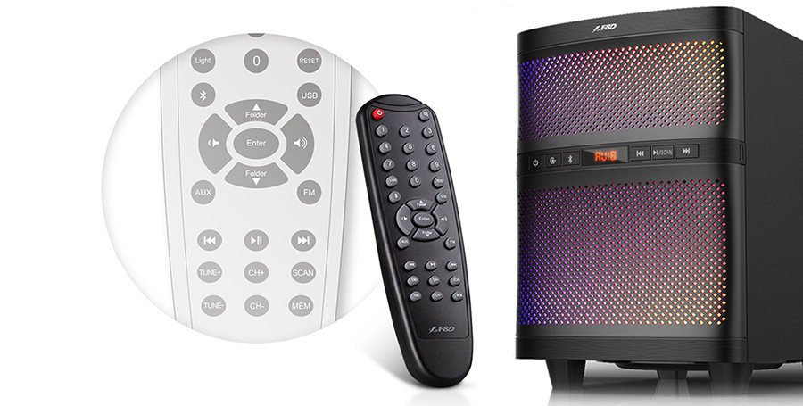 Reproduktory Fenda F&D F580X 2.1, bluetooth, rádio, USB, dálkové ovládání černé