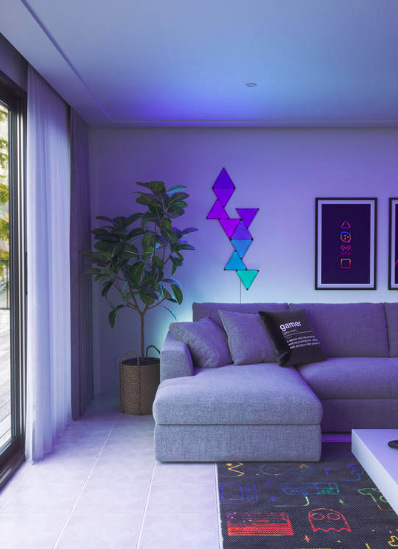 LED světlo Nanoleaf Shapes Ultra Black Triangles Starter Kit 9 ks LED světlo Nanoleaf Shapes Ultra Black Triangles Starter Kit 9 ks