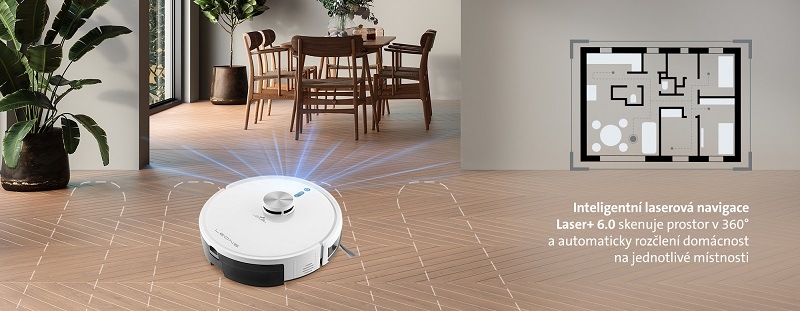Robotický vysavač ETA Leone 5244 90000 bílý Robotický vysavač ETA Leone, laserová navigace