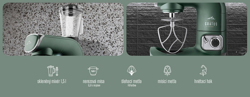 Kuchyňský robot ETA Gratus EVO Elegance, obsah balení