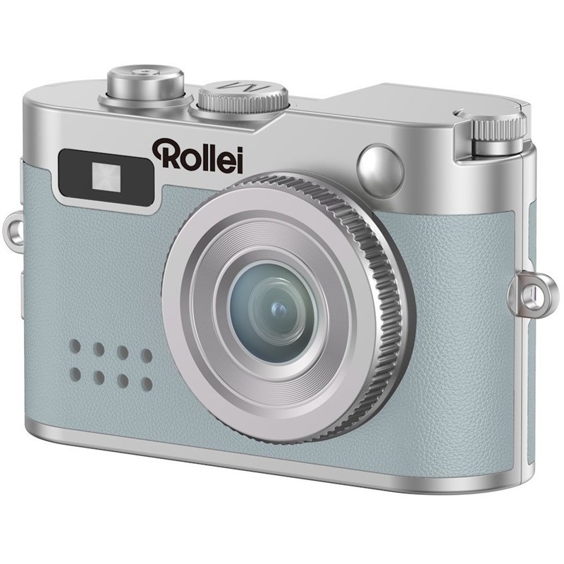 Digitální fotoaparát Rollei Mini Digitalkamera v modrém provedení.