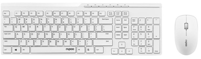 Klávesnice s myší Rapoo X8100, CZ+SK layout bílá