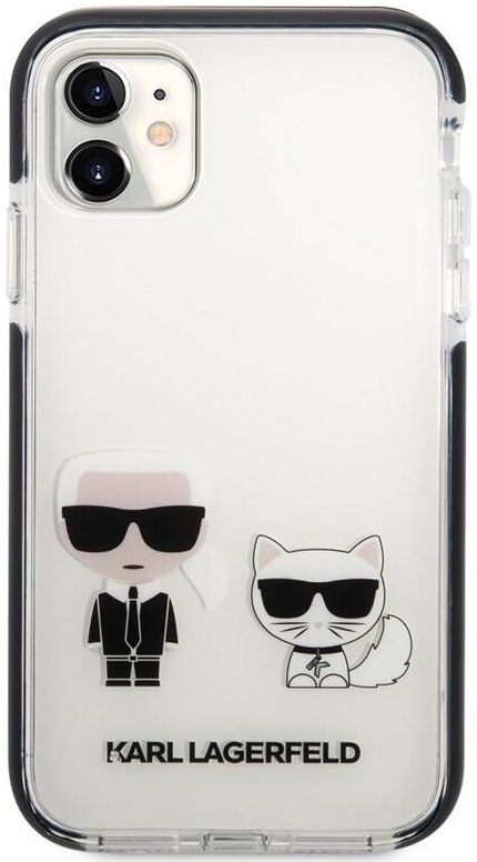 Kryt na mobil Karl Lagerfeld Karl and Choupette na Apple iPhone 11 bílý