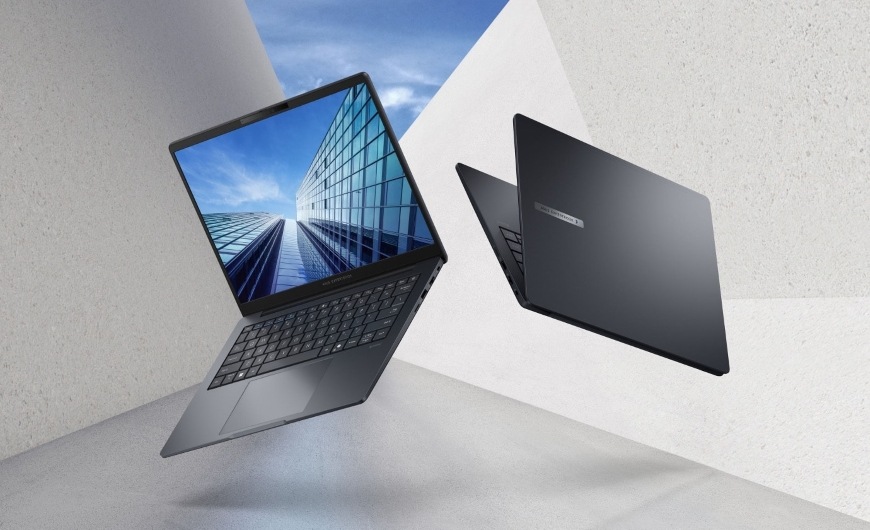 Přední a zadní strana notebooku Asus ExpertBook B3