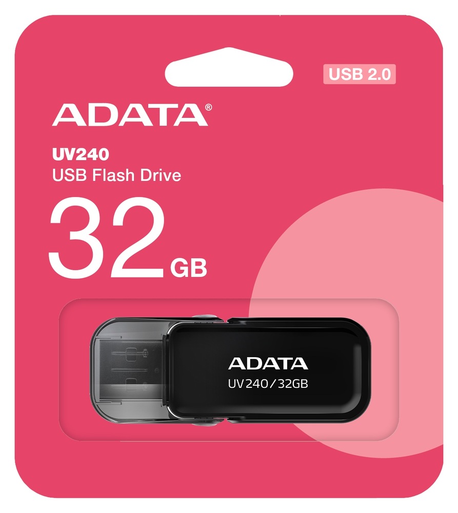 Flash USB ADATA Dash Drive UV240 32GB USB 2.0 - součástí výbavy je software Backup ToGo pro automatické zálohování dat