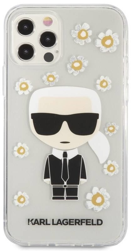 Kryt na mobil Karl Lagerfeld Flower na Apple iPhone 12/12 Pro průhledný