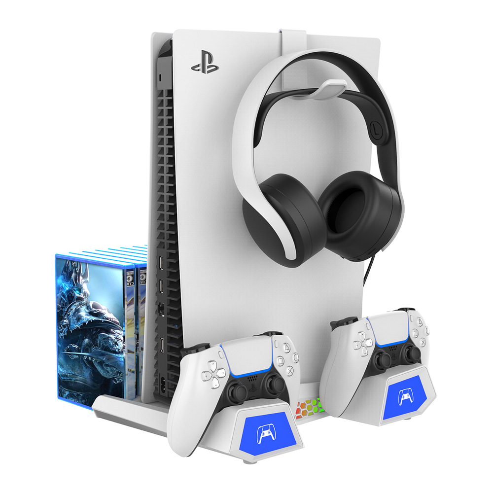Dokovací stanice iPega P5S023 RGB s chlazením pro PS5/PS5 Slim bílá Dokovací stanice iPega P5S023 pro PlayStation 5 / PlayStation 5 Slim