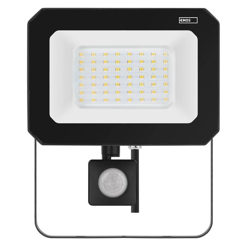 Reflektor EMOS SIMPO 50W 5000LM IP44 NW PIR - černý