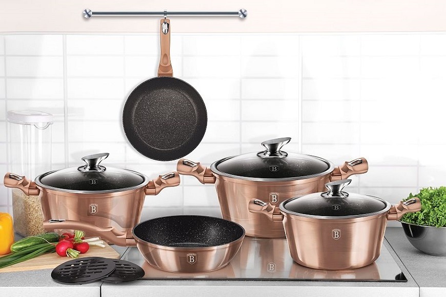 Sada nádobí Berlinger Haus BH-1220 Copper Metallic Line, 10 ks
